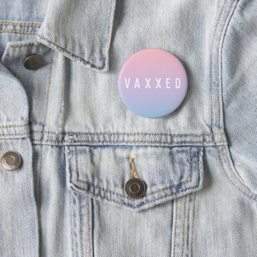 Badge Rond 5 Cm Vaxxed | Pastel Gradient Covid-19 Vacciné (En situation)