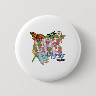 Badge Rond 5 Cm Vbs 2025 Insects minuscules grossis Psaume chrétie