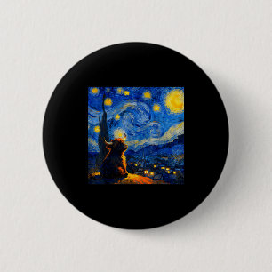 Badge Rond 5 Cm Veau de Highland Mignon Graphique de Style Van Gog