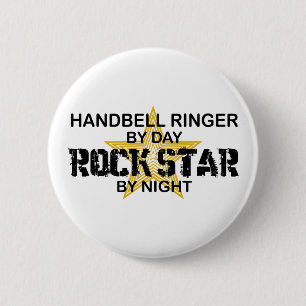 Badge Rond 5 Cm Vedette du rock de sonnerie de clochette par nuit