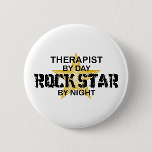 Badge Rond 5 Cm Vedette du rock de thérapeute par nuit