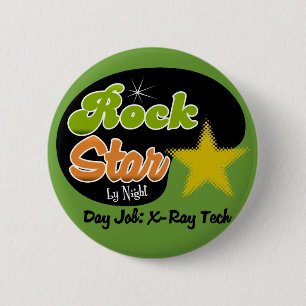 Badge Rond 5 Cm Vedette du rock par nuit - technologie de rayon X