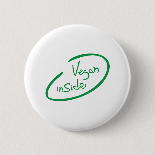 Badge Rond 5 Cm Vegan à l'intérieur (Devant)