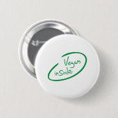 Badge Rond 5 Cm Vegan à l'intérieur (Devant & derrière)