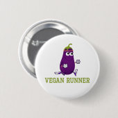 Badge Rond 5 Cm Vegan Runner Eggplant (Devant & derrière)