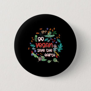 Badge Rond 5 Cm Vegan Save The Earth