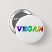 Badge Rond 5 Cm Végétalien d'arc-en-ciel (Devant & derrière)
