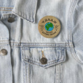 Badge Rond 5 Cm VÉGÉTALIEN - vert véritablement vivant (En situation)