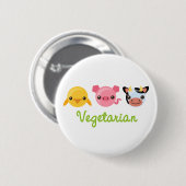 Badge Rond 5 Cm Végétarien (Devant & derrière)