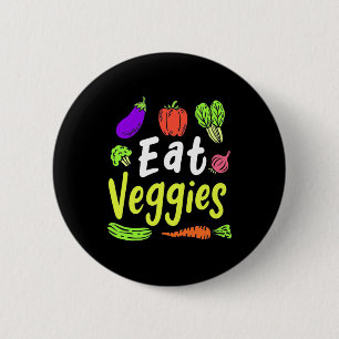 Badge Rond 5 Cm Végétarien Manger Légumes