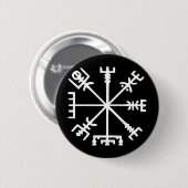 Badge Rond 5 Cm Vegvísir (boussole de Viking) (Devant & derrière)