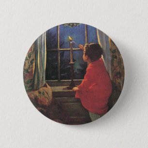 Badge Rond 5 Cm Veille de Noël vintage par Jessie Willcox Smith