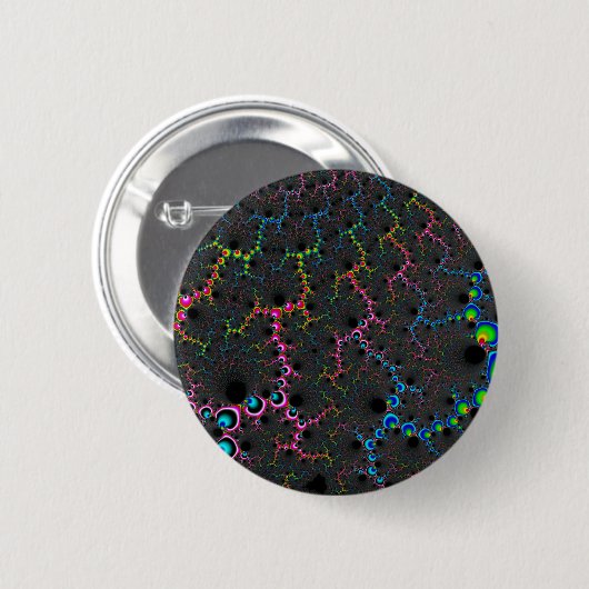 Badge Rond 5 Cm Veines - Art Fractal (Devant & derrière)