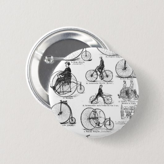 Badge Rond 5 Cm vélo à roues hautes penny farine (Devant & derrière)