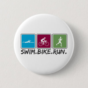 Badge Rond 5 Cm vélo de bain couru (triathlon)