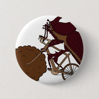 Badge Rond 5 Cm Vélo d'équitation de scarabée de Dung avec la roue