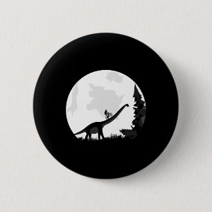 Badge Rond 5 Cm Vélo sur une silhouette de lune de dinosaure Mtb M