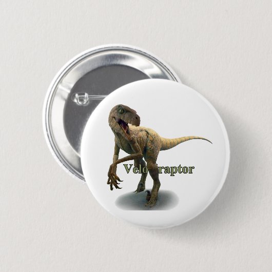 Badge Rond 5 Cm Velociraptor (Devant & derrière)