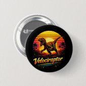 Badge Rond 5 Cm Vélociraptor (Devant & derrière)