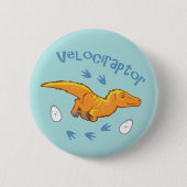 Badge Rond 5 Cm Velociraptor mou (Devant)
