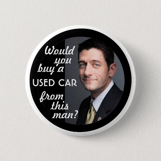 Badge Rond 5 Cm Vendeur de voiture de Paul Ryan (Devant)