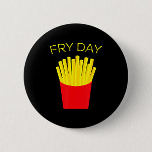 Badge Rond 5 Cm Vendredi Fou, Frites, Tgif Merci Mon Dieu C'est Ve