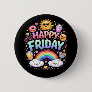Badge Rond 5 Cm Vendredi heureux