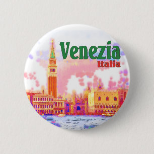 Badge Rond 5 Cm Venezia, Italie