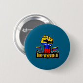 Badge Rond 5 Cm Venezuela Flag Venezuela Libre 2026  (Devant & derrière)