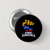 Badge Rond 5 Cm Venezuela Flag Venezuela Libre 2026 (Devant & derrière)