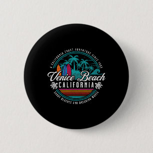 Badge Rond 5 Cm Venice Beach California Sandy Beaches Bref Wav