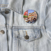 Badge Rond 5 Cm Venise - Stylo & Laver Aquarelle (En situation)