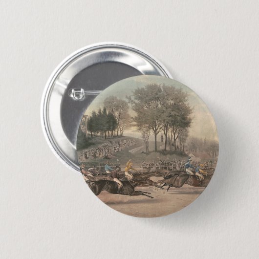 Badge Rond 5 Cm Ventilateur de course de chevaux TOP (Devant & derrière)
