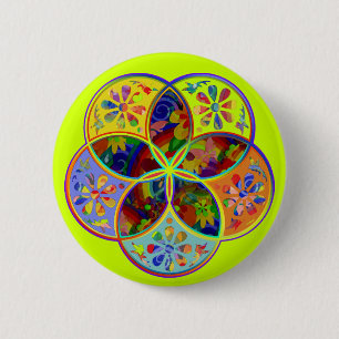 Badge Rond 5 Cm Vénus Fleur de l'Amour fineART Pouvoir des fleurs