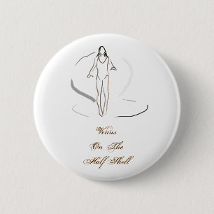 Badge Rond 5 Cm Vénus sur demi de Shell