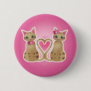 Badge Rond 5 Cm Ver-bouton de coeur-gingembre de Kitty