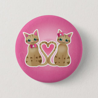 Badge Rond 5 Cm Ver-bouton de coeur-gingembre de Kitty