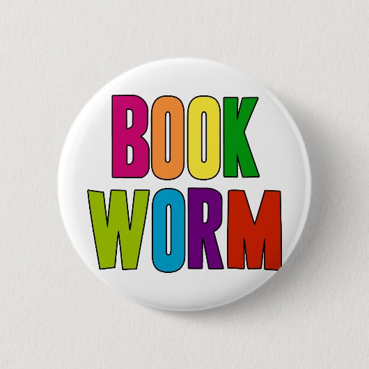 Badge Rond 5 Cm Ver de livre (Devant)