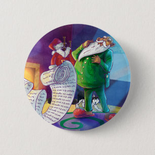 Badge Rond 5 Cm Vérifier deux fois Père Noël