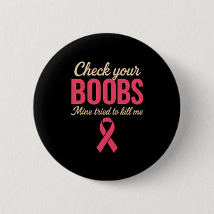 Badge Rond 5 Cm Vérifiez votre sensibilisation au cancer du sein