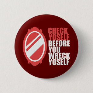 Badge Rond 5 Cm Vérifiez-vous avant de vous écraser