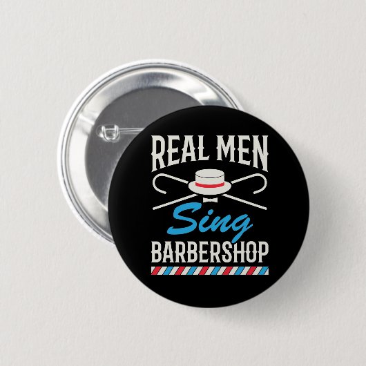 Badge Rond 5 Cm Véritable Homme Chanter Barbershop Quartet Chanteu (Devant & derrière)