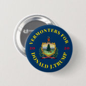 Badge Rond 5 Cm Vermont pour Donald Trump 2020 (Devant & derrière)