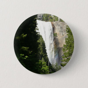 Badge Rond 5 Cm Vernal Falls II dans le Parc national de Yosemite
