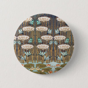 Badge Rond 5 Cm Verneuil Dragonfly Water Lily Art Nouveau : Vintag