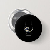 Badge Rond 5 Cm Verre de Kanagawa (Devant & derrière)