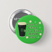 Badge Rond 5 Cm Verre de pinte du jour de St Patrick irlandais de (Devant & derrière)