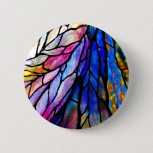 Badge Rond 5 Cm Verre, Tiffany - Style,