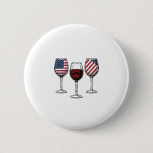 Badge Rond 5 Cm Verres à vin patriotiques dessin de t-shirt vector