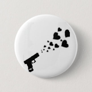 Badge Rond 5 Cm Verrouillé et chargé avec des coeurs